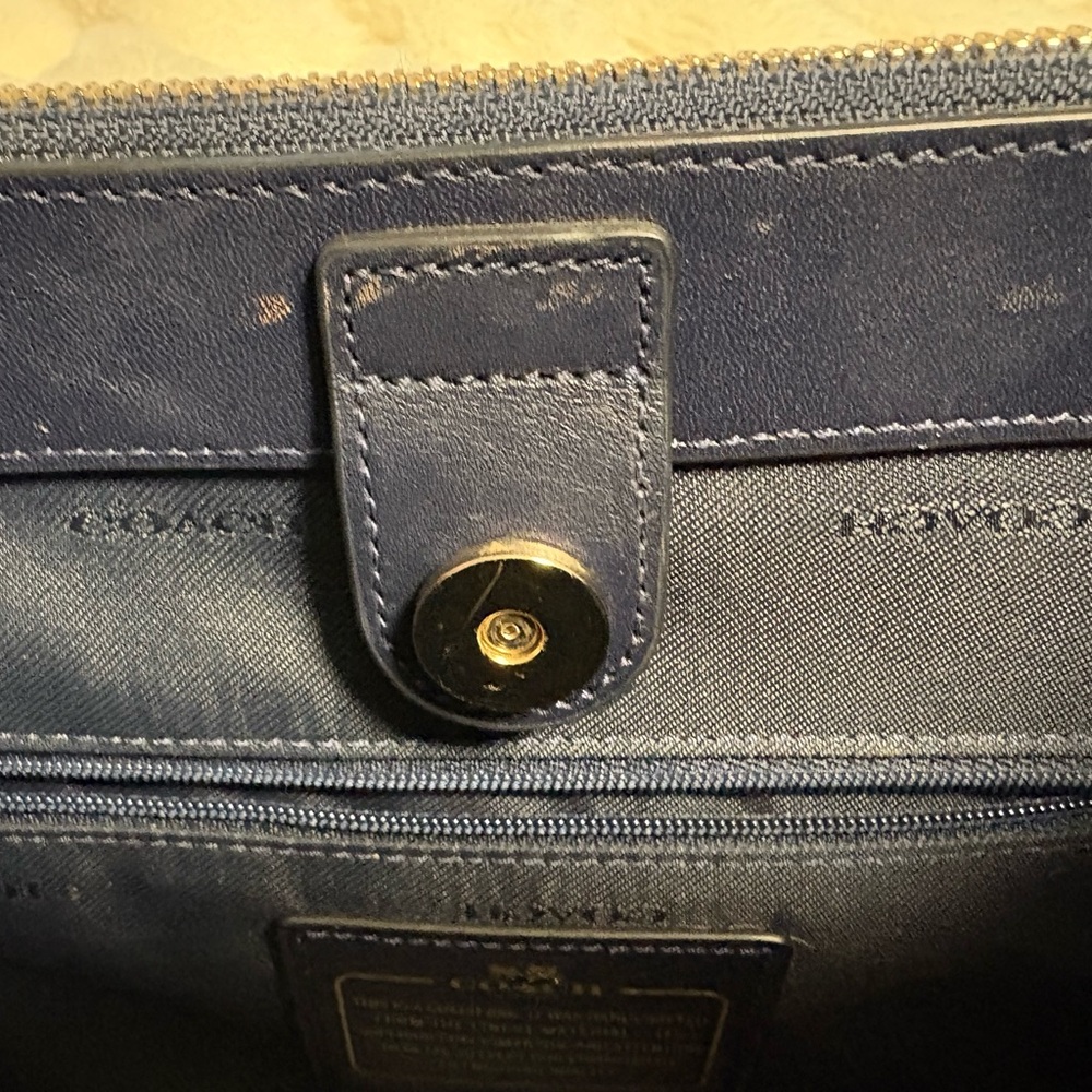 Coach Crosby Carryall Blue with Embossed Snakeskin, Retired - Picture 12 of 17